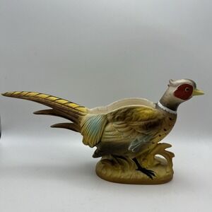 Vintage Napco 1962 Pheasant Planter Ring Necked Bird Ceramic Vase